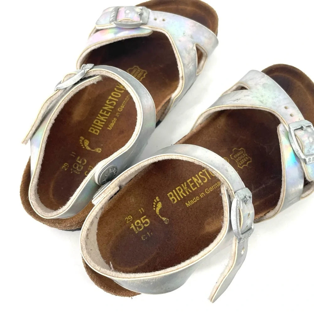 Birkenstock Silver Metallic Strappy Sandal